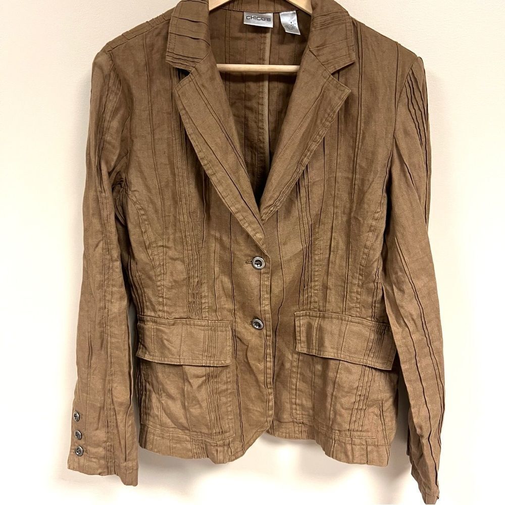 Chico's Brown linen Jacket size